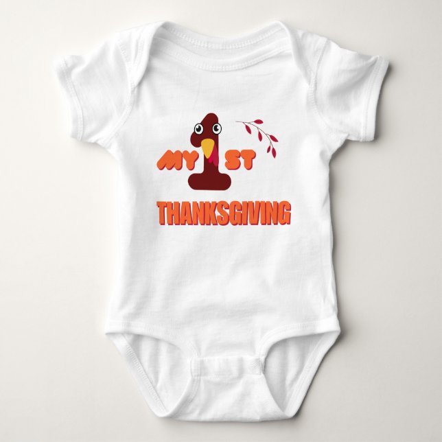 Min första Thanksgivings text och nummer ett-framt T Shirt (Framsida)