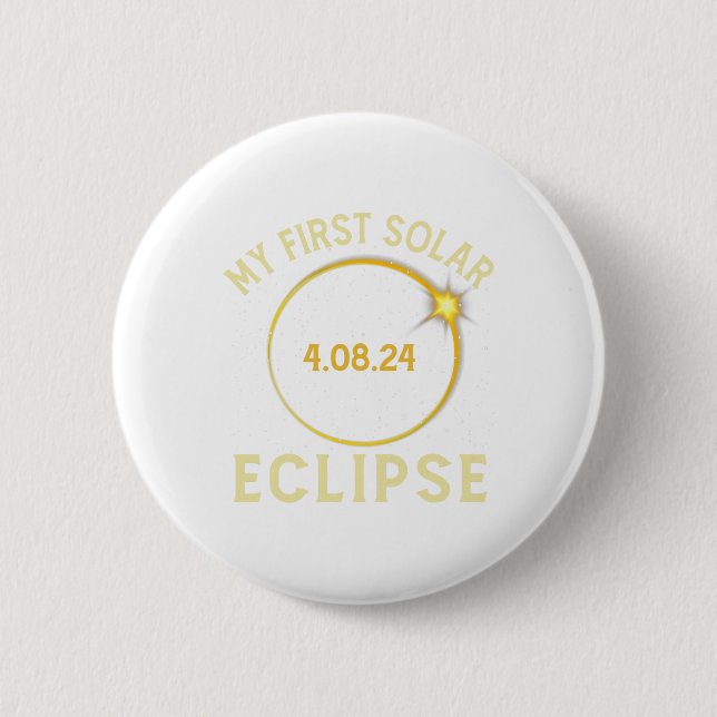 Min första totala solära Eclipse 8:e Småbarn Kid Knapp (Framsida)