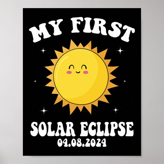 Min första totala solära Eclipse April 8th För bar Poster (Framsidan)