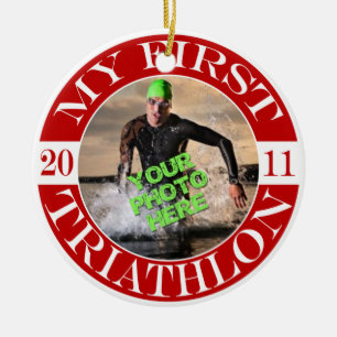 Min första Triathlon - 2011 Julgransprydnad Keramik