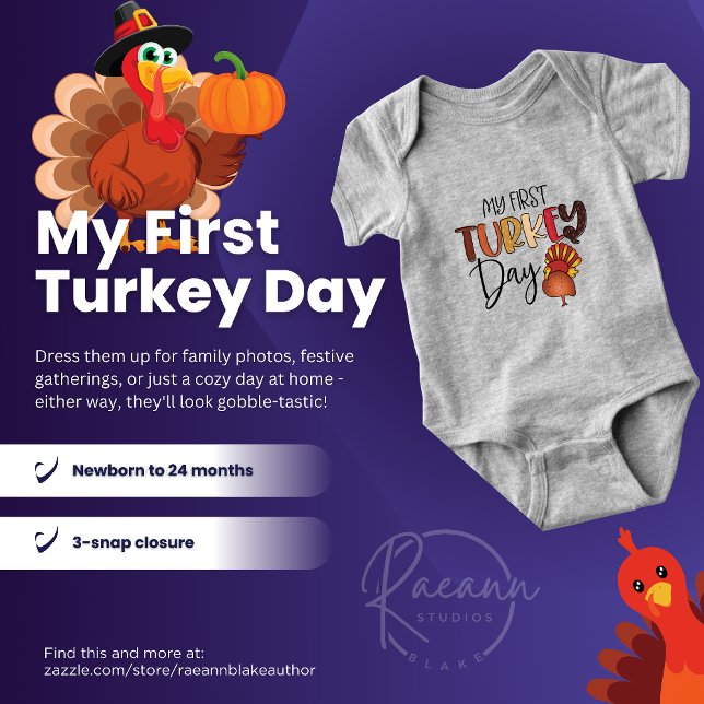 "Min första turkiska dag" Baby Bodykostym Thanksgi T Shirt (Skapare uppladdad)