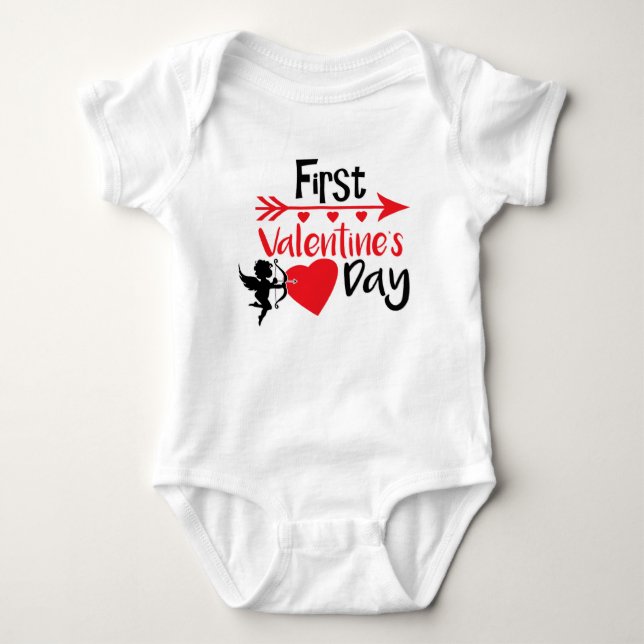 Min första valentinbabydräkt - Cupid T Shirt (Framsida)