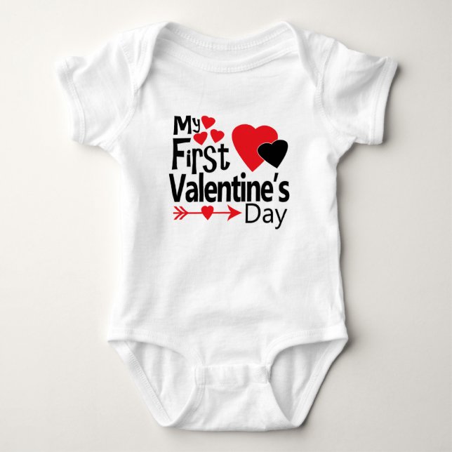 Min första valentinbabydräkt för pojkar eller t shirt (Framsida)