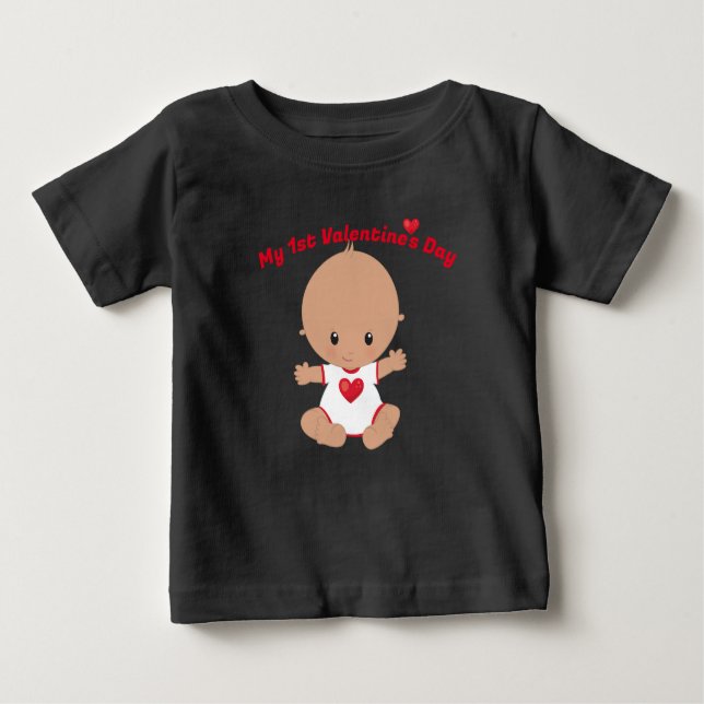 Min första Valentines day Baby T-Shirt (Framsida)