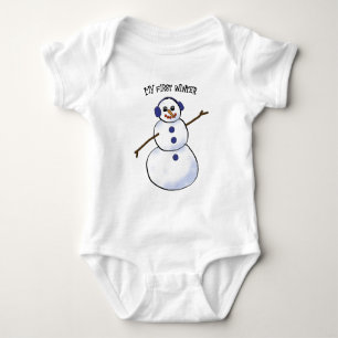 Min första vinter lycklig Snögubbe T Shirt
