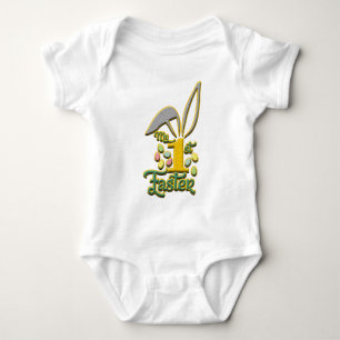 Min första vitdräkt i Påsk Baby vid Unisex - Påsk T Shirt