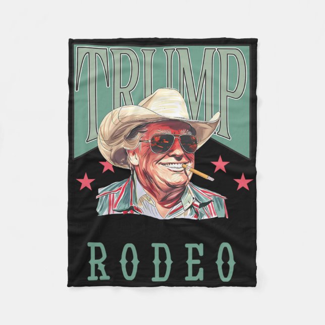Min första Westerna Rodeo Cowboy Funny Trump Sh Fleecefilt (Framsidan)