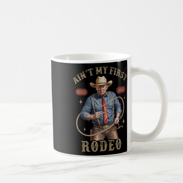Min första Westerna Rodeo Cowboy Funny Trump Sh Kaffemugg (Höger)