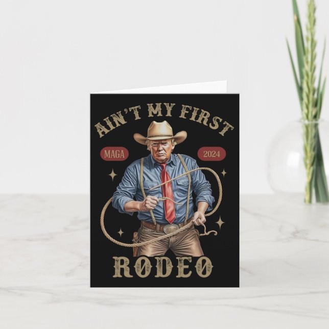 Min första Westerna Rodeo Cowboy Funny Trump Sh Kort (Framsida)