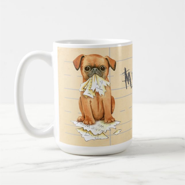 Min framställning Brabancon Ate Min hemläxa Kaffemugg (Vänster)