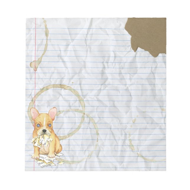 Min Fransk Bulldog åt min lärlingsplan Anteckningsblock (Framsida)