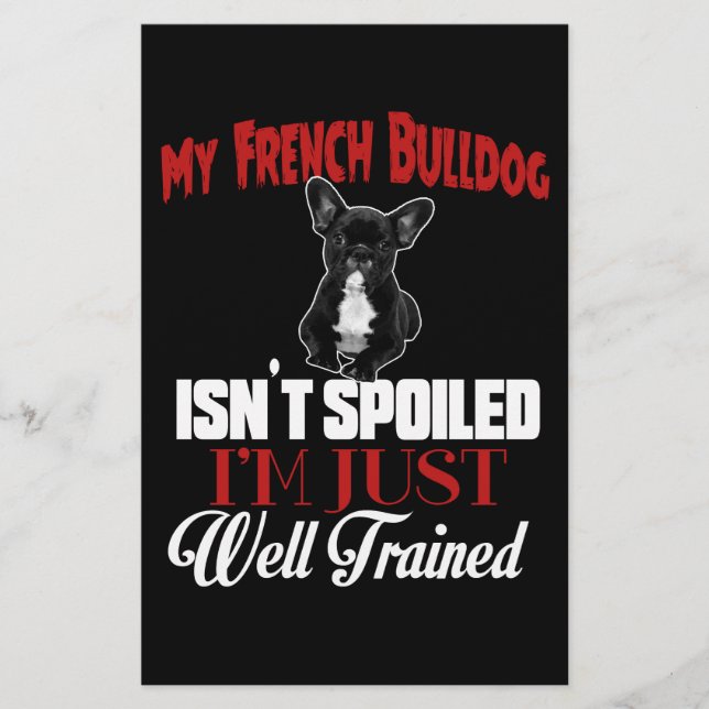 Min franska bulldogg är inte bortskämd brevpapper (Framsida)