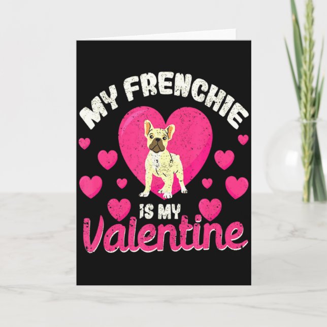 Min fransyska är min valentin Alla hjärtans dag fr Kort (Framsida)