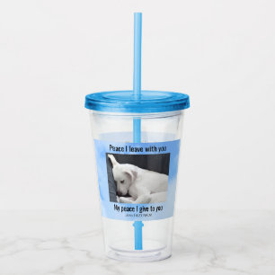 Min fred i Ge, du bibeln Hund i moln Take Away Mugg