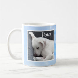 Min fred i Ge er Bible Verse Hund i Blå himmel Kaffemugg