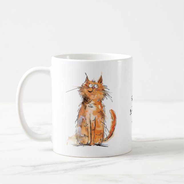 Min fredag eftermiddag Ansikte Katt Arbetsplats Hu Kaffemugg (Vänster)