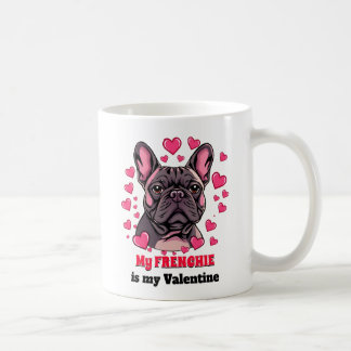 Min frenchie är Min Valentine Hund Cute Funny Kaffemugg