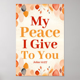 Min frid i ge till dig Boho Christian Wall Art Poster