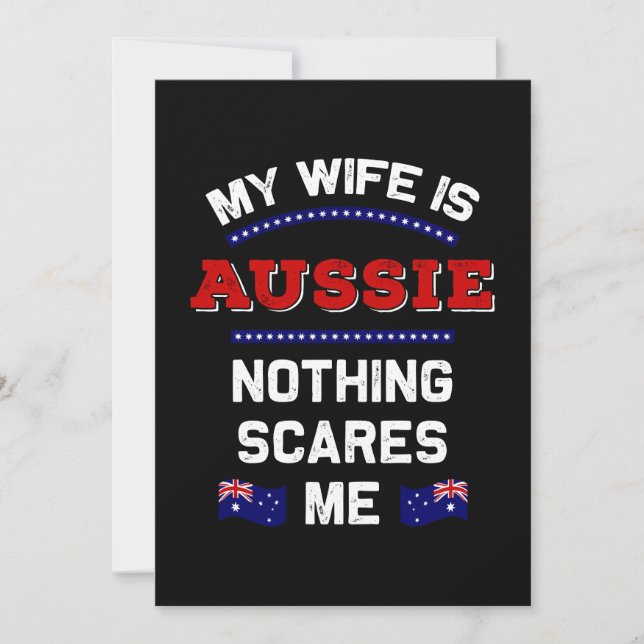 Min fru är Aussie Down under Monarchy Australien Inbjudningar (Framsida)