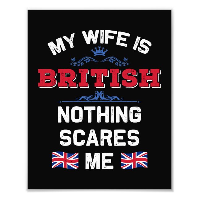 Min fru är British UK Monarchy United Kingdom Root Fototryck (Framsidan)