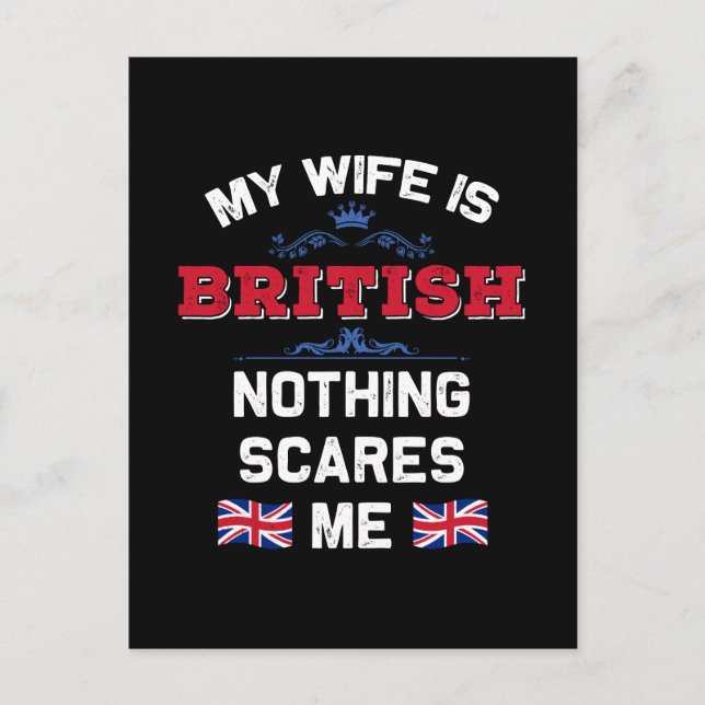 Min fru är British UK Monarchy United Kingdom Root Helg Vykort (Framsida)