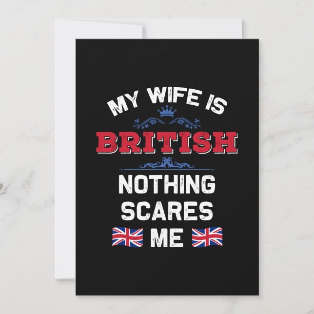Min fru är British UK Monarchy United Kingdom Root Inbjudningar (Framsida)