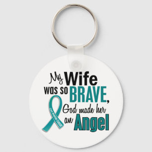 Min fru är en Ovarian cancer för ängel 1 Nyckelring