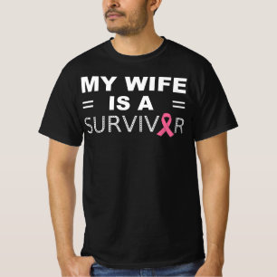 Min fru är en överlevande - bröstcancermedveten t shirt