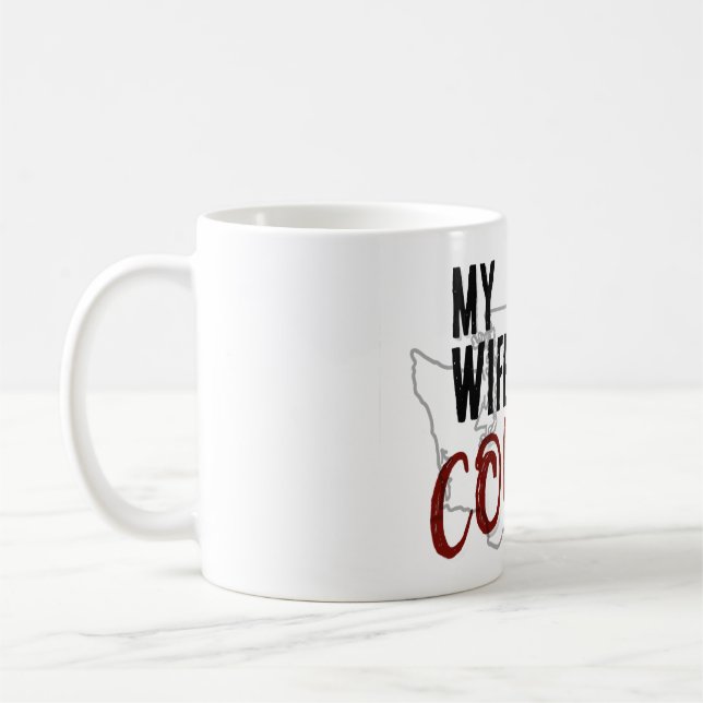 Min fru är en puma-mugg kaffemugg (Vänster)