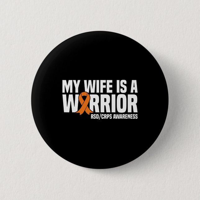 Min fru är en Warrior Orange Ribbon Rsdcrps Awaren Knapp (Framsida)