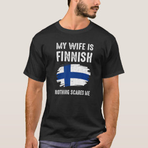 Min fru är Finlands Pride Flagga Heritage Roo T Shirt