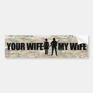 Min fru är i militären bildekal