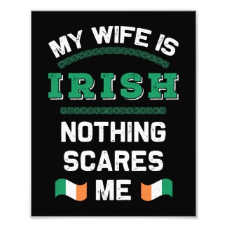 Min fru är Irish Eire Republic Ireland Roots Flagg Fototryck