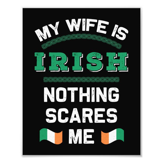 Min fru är Irish Eire Republic Ireland Roots Flagg Fototryck (Framsidan)