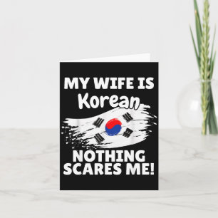 Min fru är koreansk rolig Korea Flagga Present För Kort