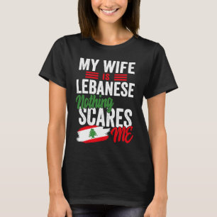 Min fru är libanesisk Libanon arv rötter flagga så T Shirt
