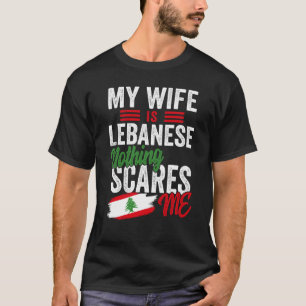Min fru är libanesisk Libanon arv rötter flagga så T Shirt