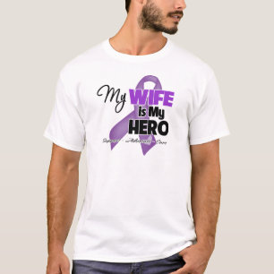 Min fru är min hjälte - purpurfärgat band t-shirt
