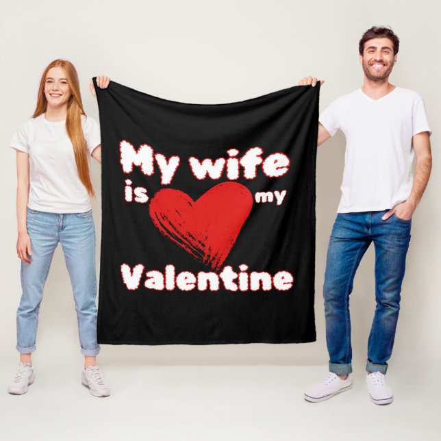 Min fru är min valentin fleecefilt (På plats)
