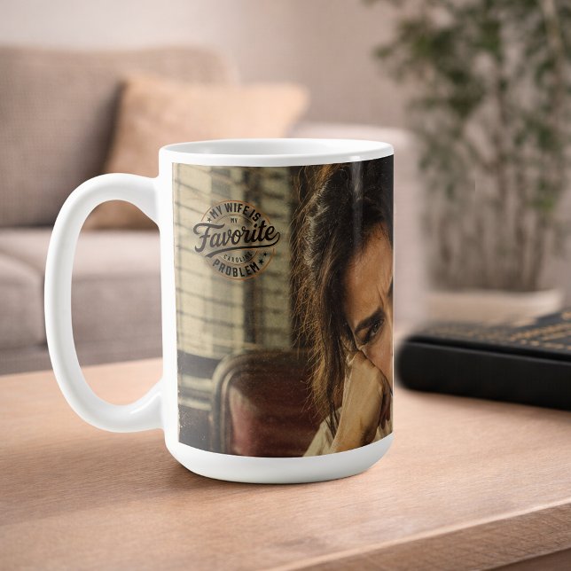 Min fru är mitt favoritproblem Anpassad bild och t Kaffemugg (Left)