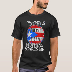 Min fru är Puerto Rican Rico Heritage Roots Flagga T Shirt