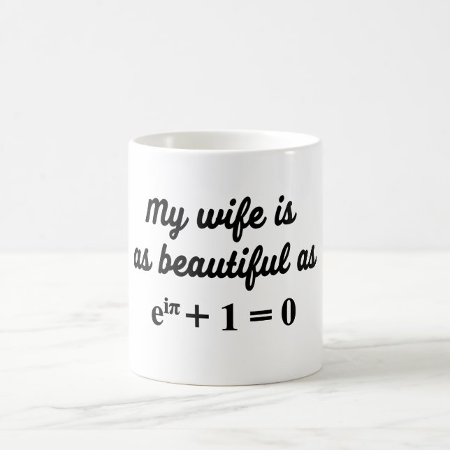 Min fru är så härlig som Eulers identitetsmuggen Kaffemugg (Center)