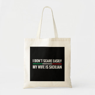 Min fru är Sicilian Funny Italienska Sicilien Tygkasse