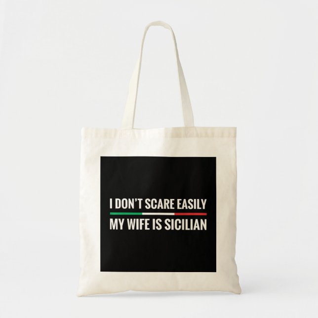 Min fru är Sicilian Funny Italienska Sicilien Tygkasse (Framsidan)