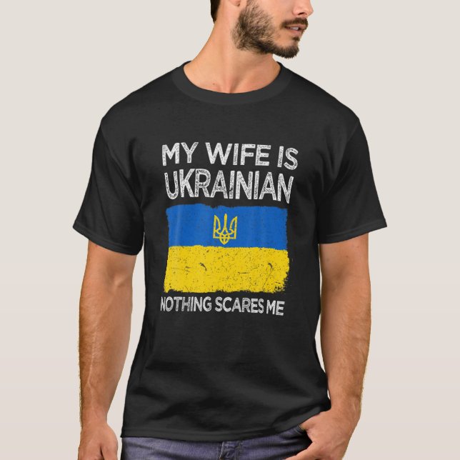 Min fru är Ukrainas Pride för arv och rötter T Shirt (Framsida)