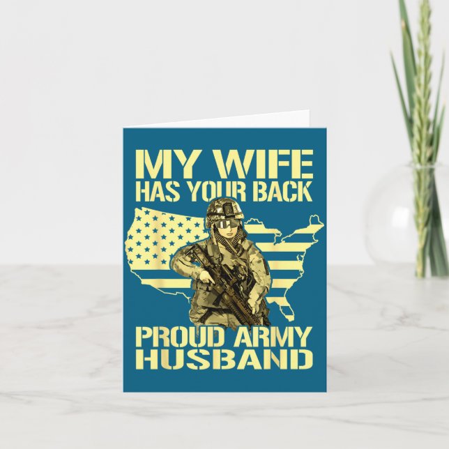 Min fru din rygg - stolt armé make militär sp kort (Framsida)