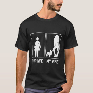 Min fru Franskt Bulldogg Kul Frenchie För Husbonde T Shirt