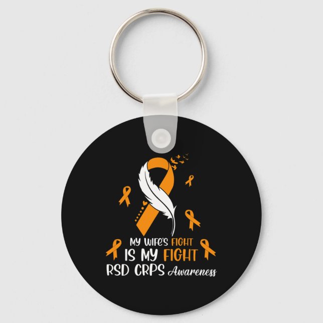 Min fru kämpar är min medalj i kampen mot RSD Crps Nyckelring (Framsida)