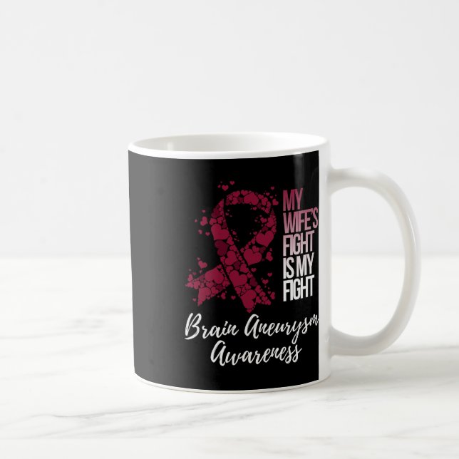 Min fru kämpar mot min kamp Brain Aneurysm Awarene Kaffemugg (Höger)
