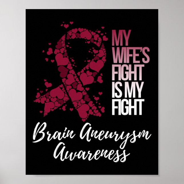Min fru kämpar mot min kamp Brain Aneurysm Awarene Poster (Framsidan)